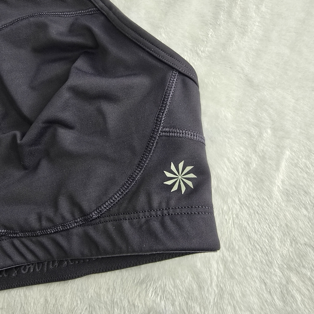 Athleta Front Zip High Impact Charcoal Gray Sports Bra Womens Size 36C - Picture 2 of 9